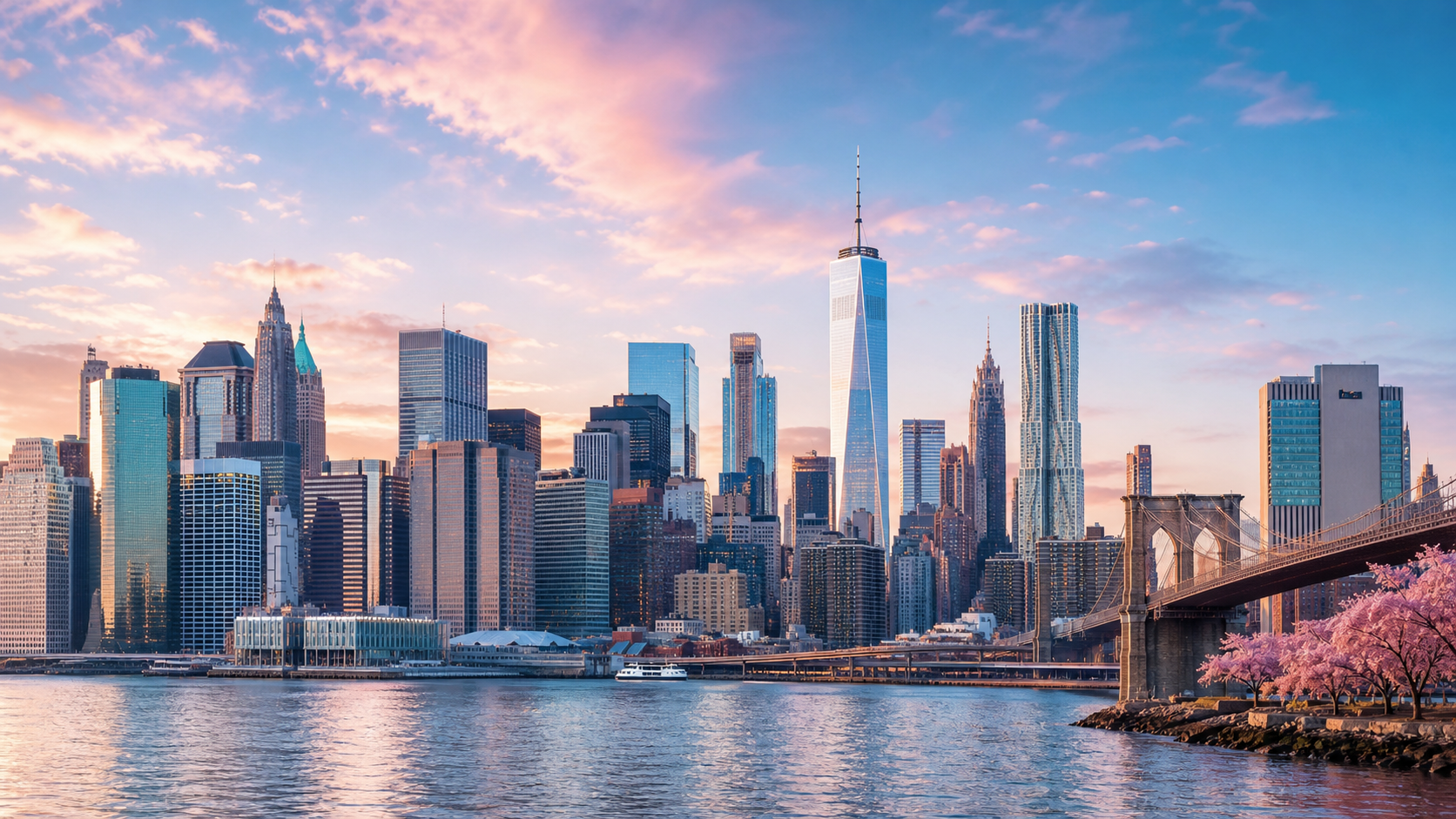 New York City skyline by the water